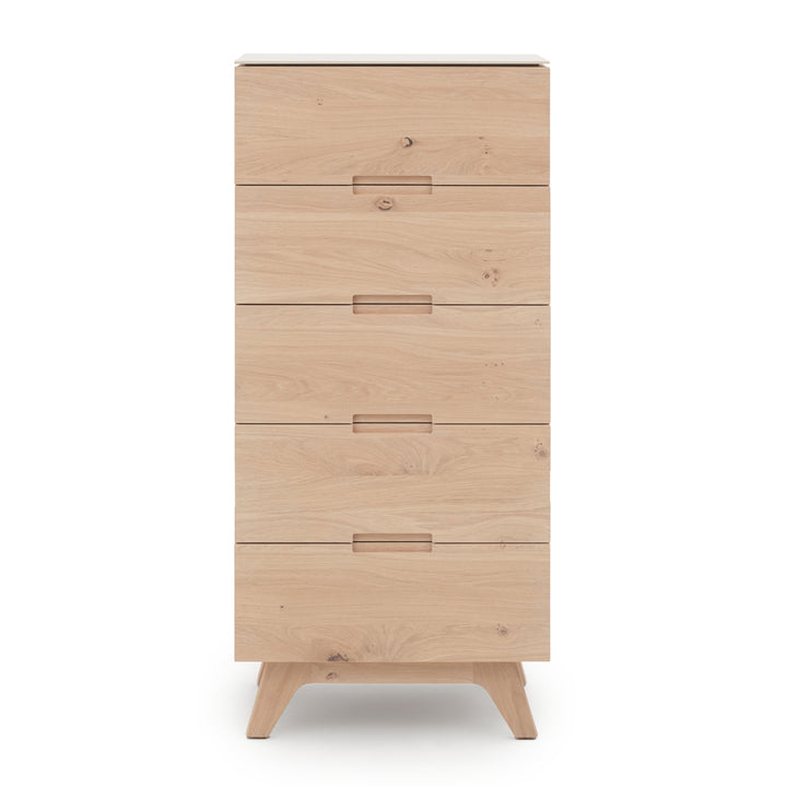 Elaina 5-Drawer Chest Light Brown
