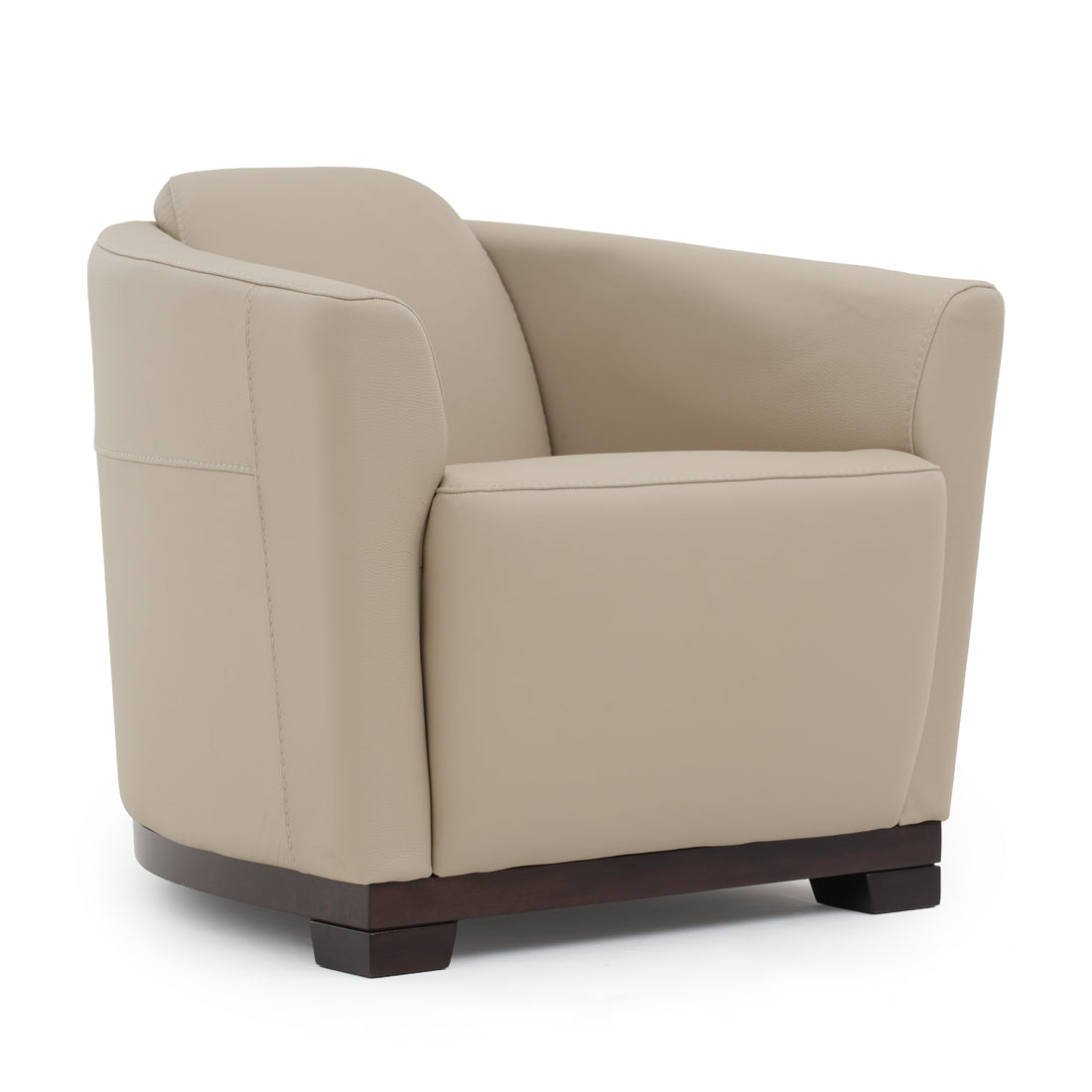 Etty Leather Accent Chair Light Brown
