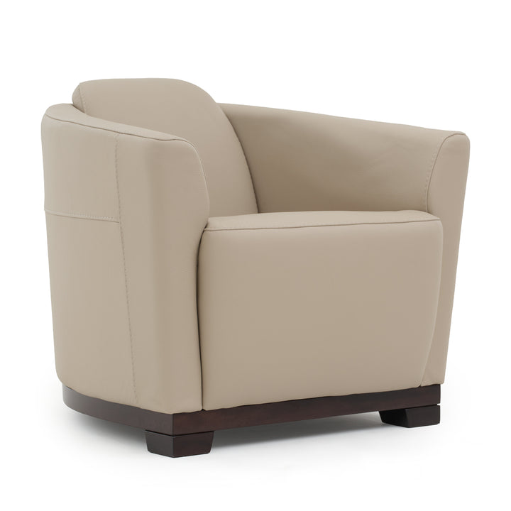 Etty Leather Accent Chair Light Brown