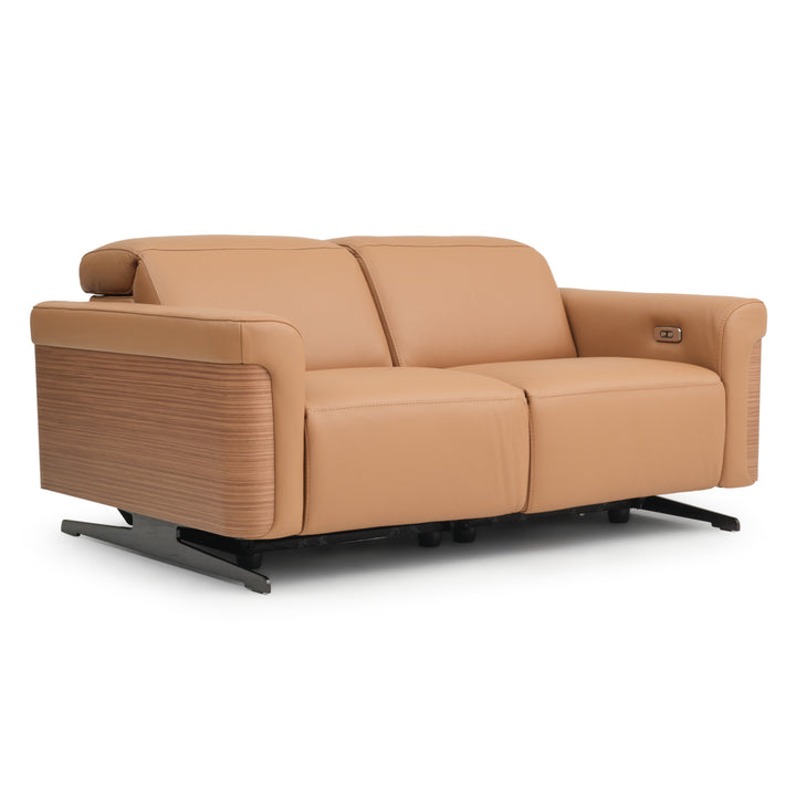 Walida Leather Reclining Loveseat Cognac