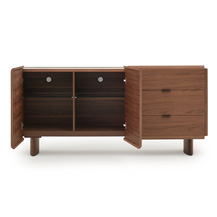 Evana Wood Sideboard Dark Brown