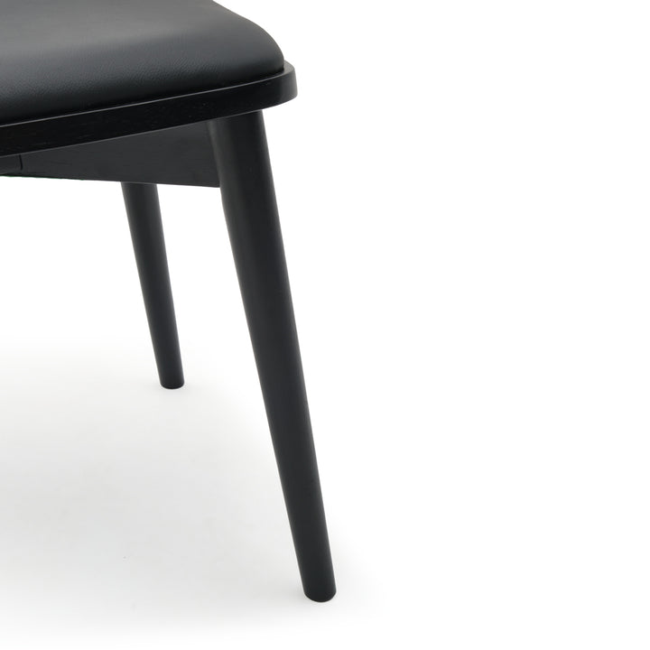 Elinor Leather Chair Black