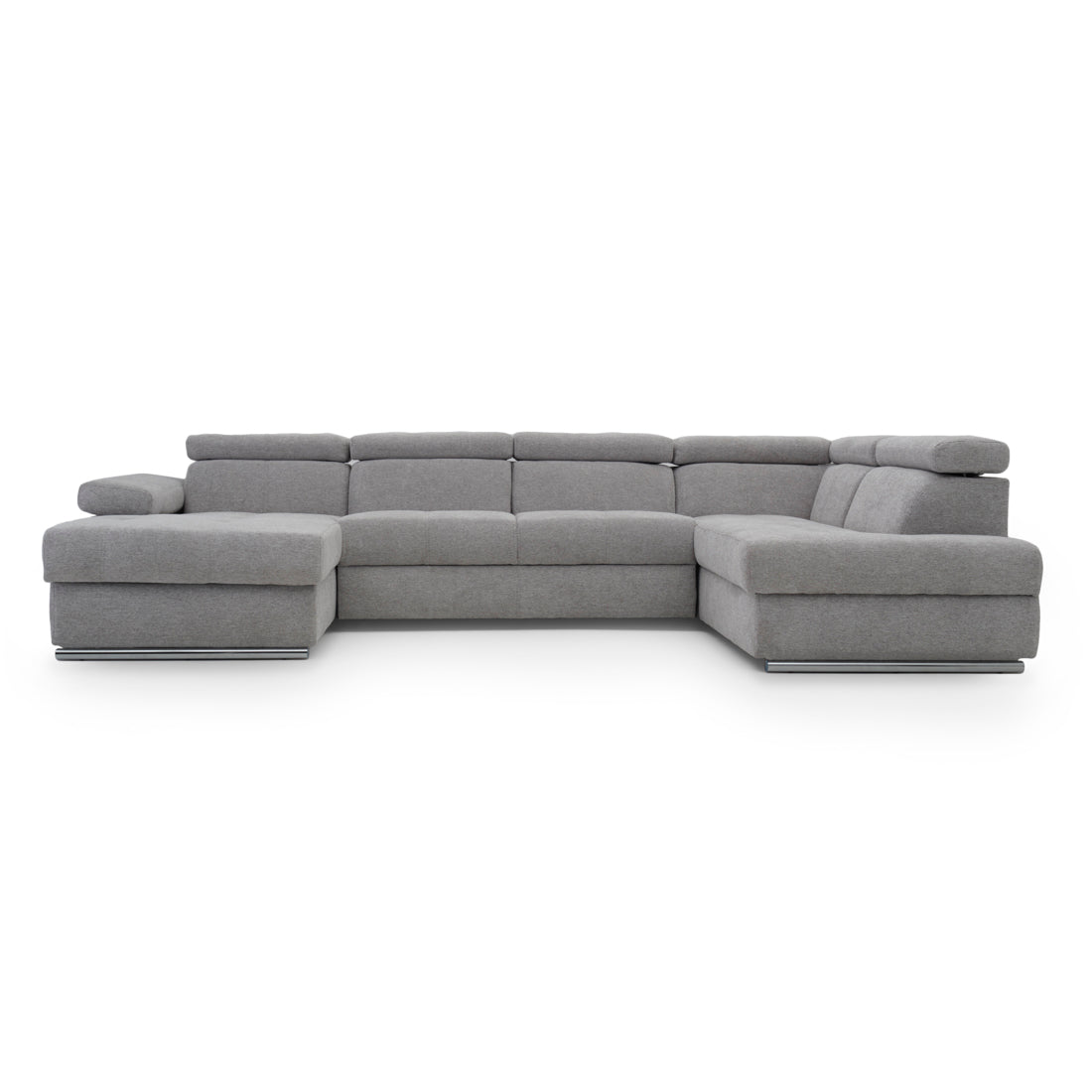 Wicek Fabric Sectional Sofa-Bed Light Grey