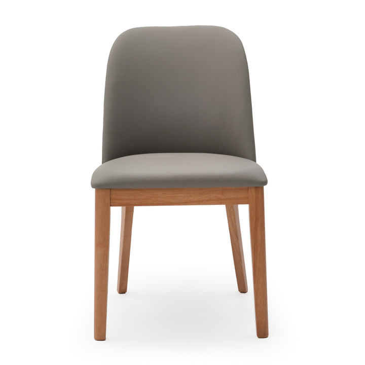 Evy Leather Chair Dark Grey