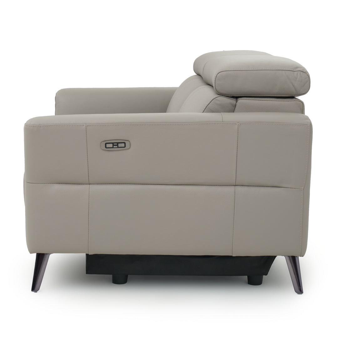 Westlyn Leather Reclining Sofa Light Grey