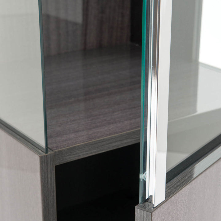 Carlyle Wood Bookcase Dark Grey