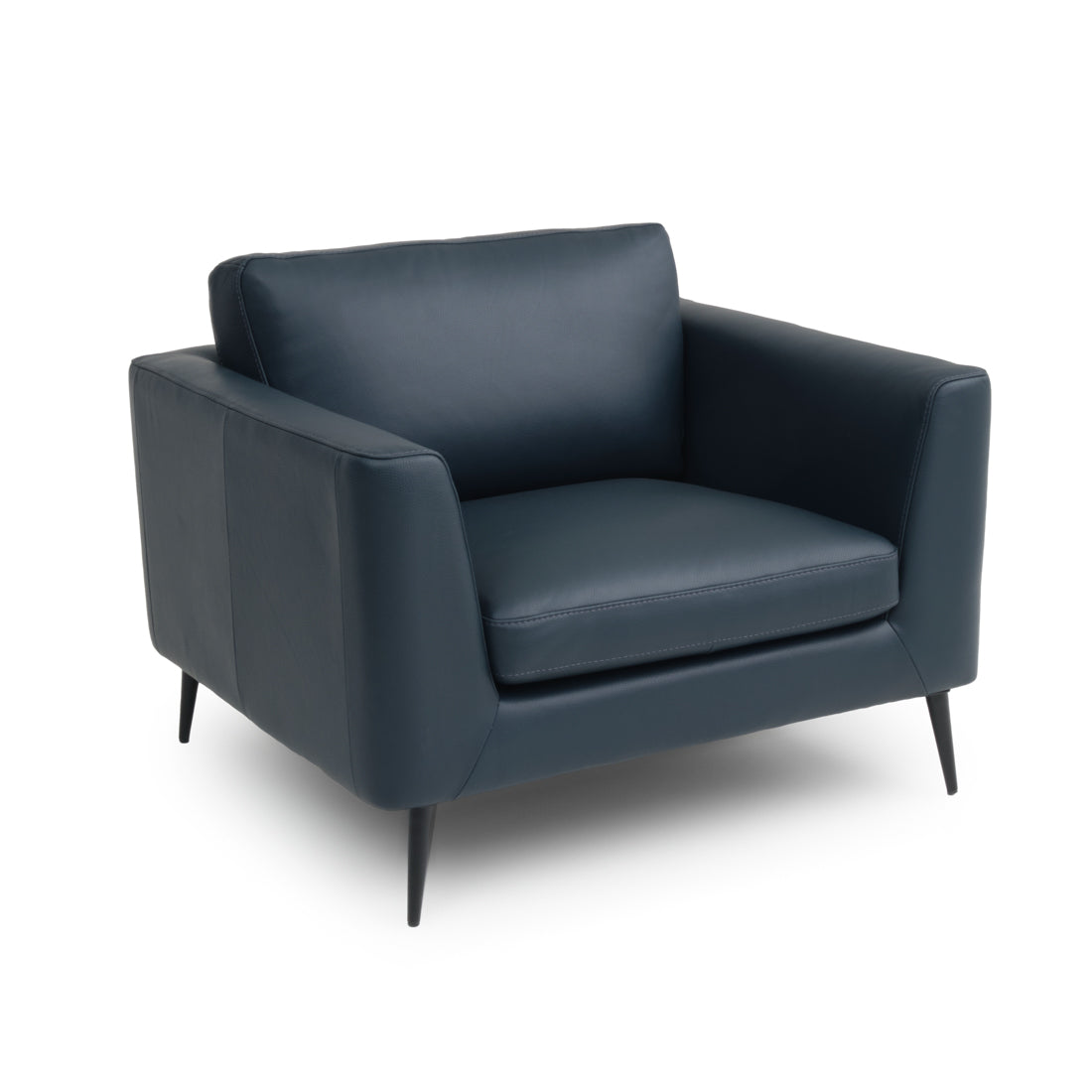 Ermilo Leather Accent Chair Dark Blue