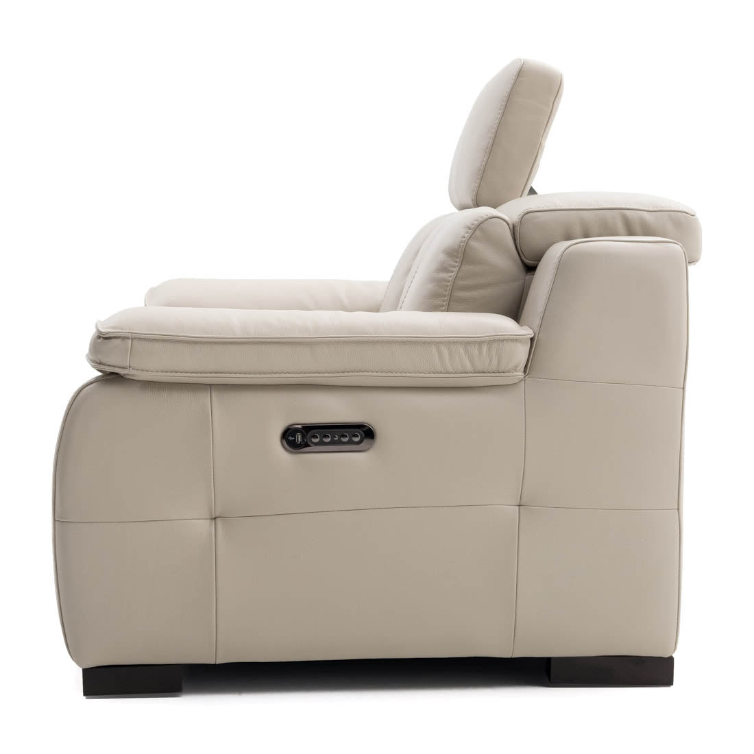Nova Leather Reclining Loveseat Light Grey