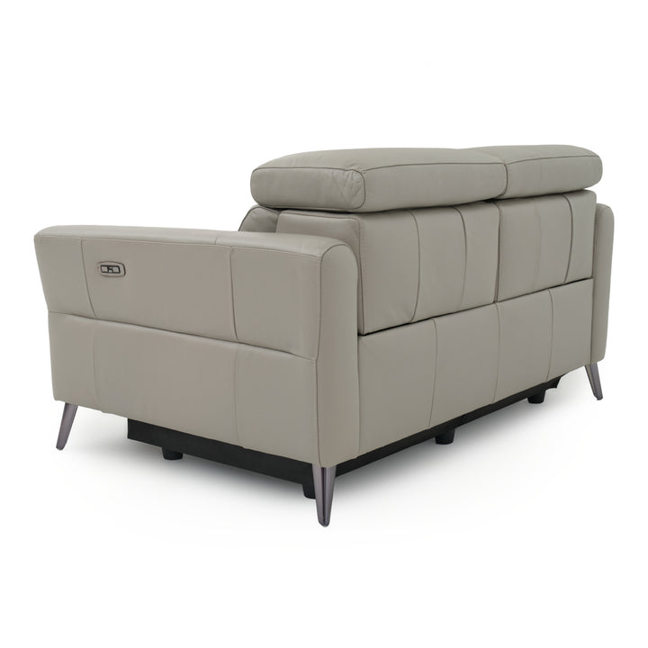 Westlyn Leather Reclining Loveseat Light Grey