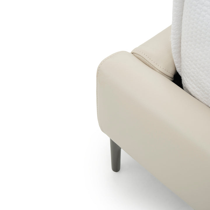 Wallace Leather Queen Bed Beige