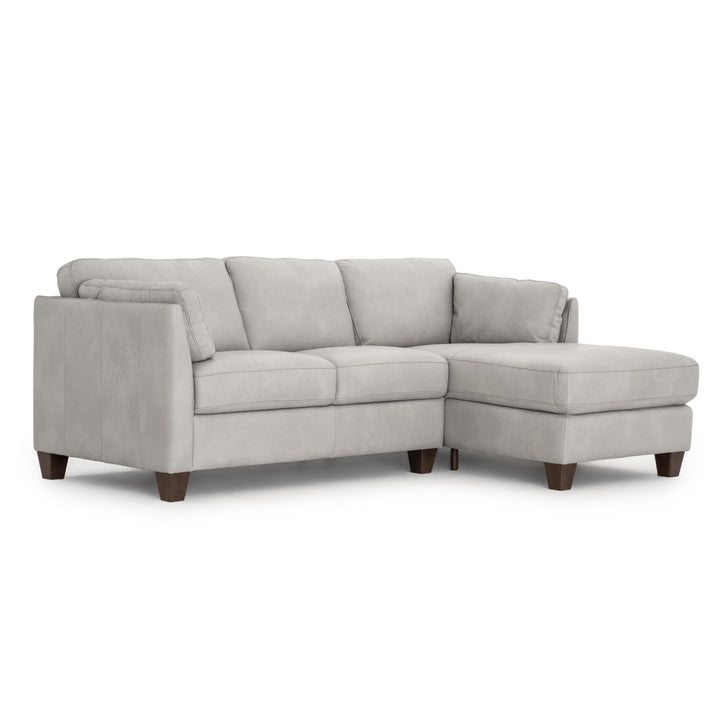 Neal Leather Sectional Sofa Light Grey