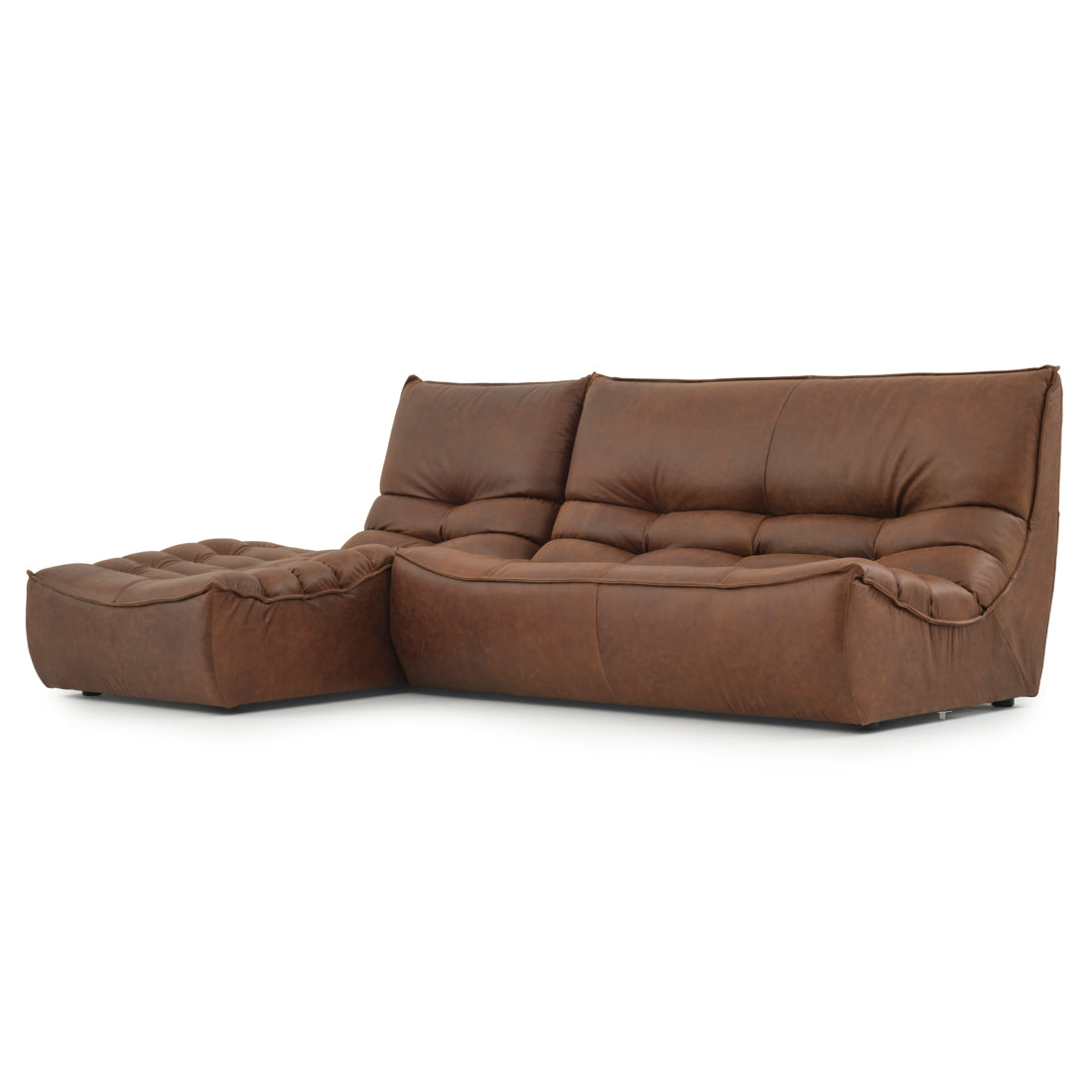Nesto Leather Modular Set Dark Brown