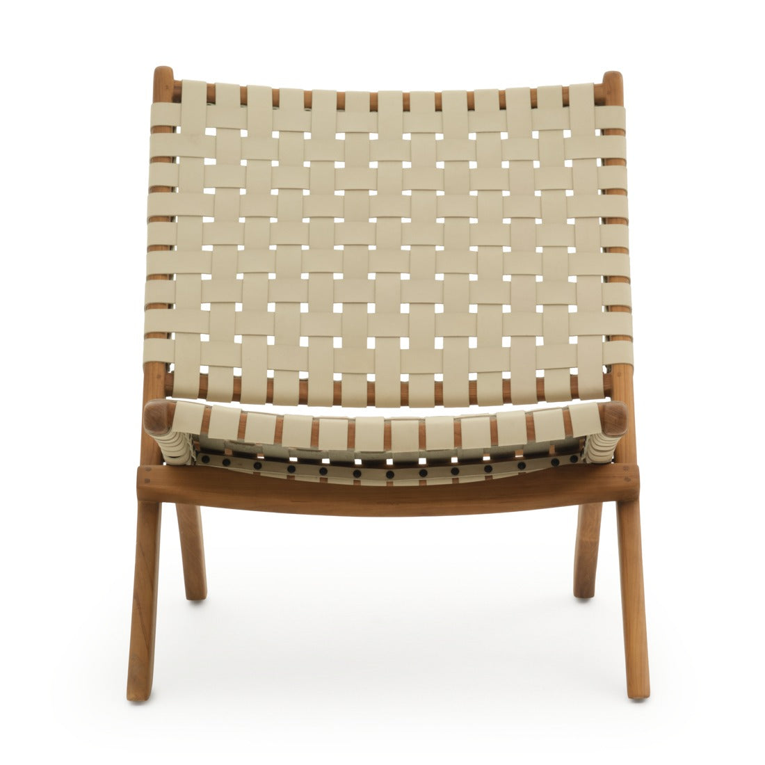 Santina Leather Accent Chair Off White