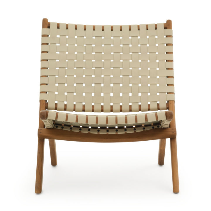 Santina Leather Accent Chair Off White