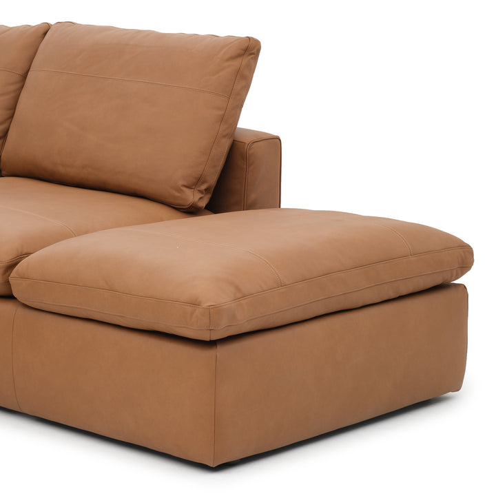 Nigella Leather Sectional Sofa Cognac
