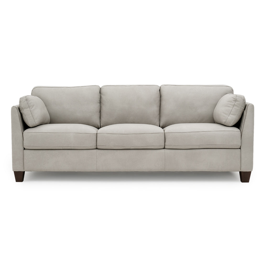 Neal Leather Sofa Light Grey