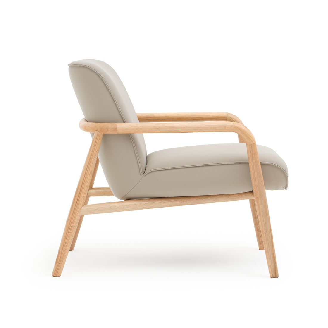 Nagoya Leather Accent Chair Light Grey
