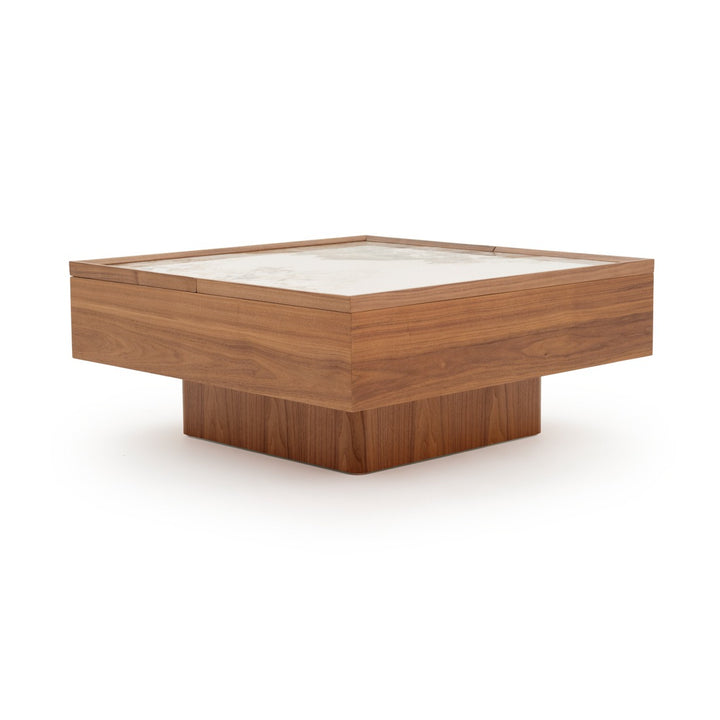 Emoni Coffee Table with Storage Dark Brown