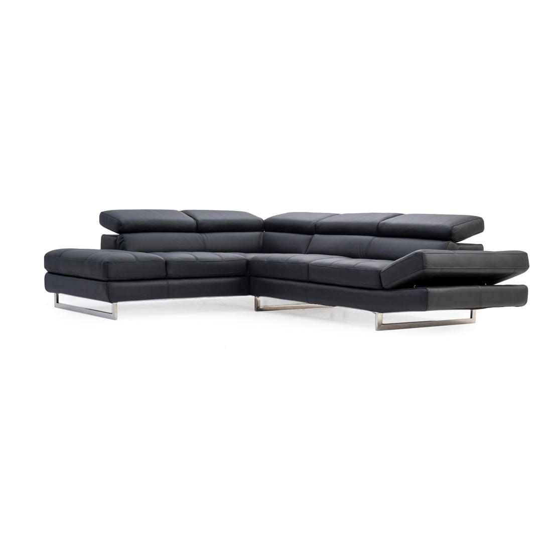 Rockland Leather Sectional Sofa Black