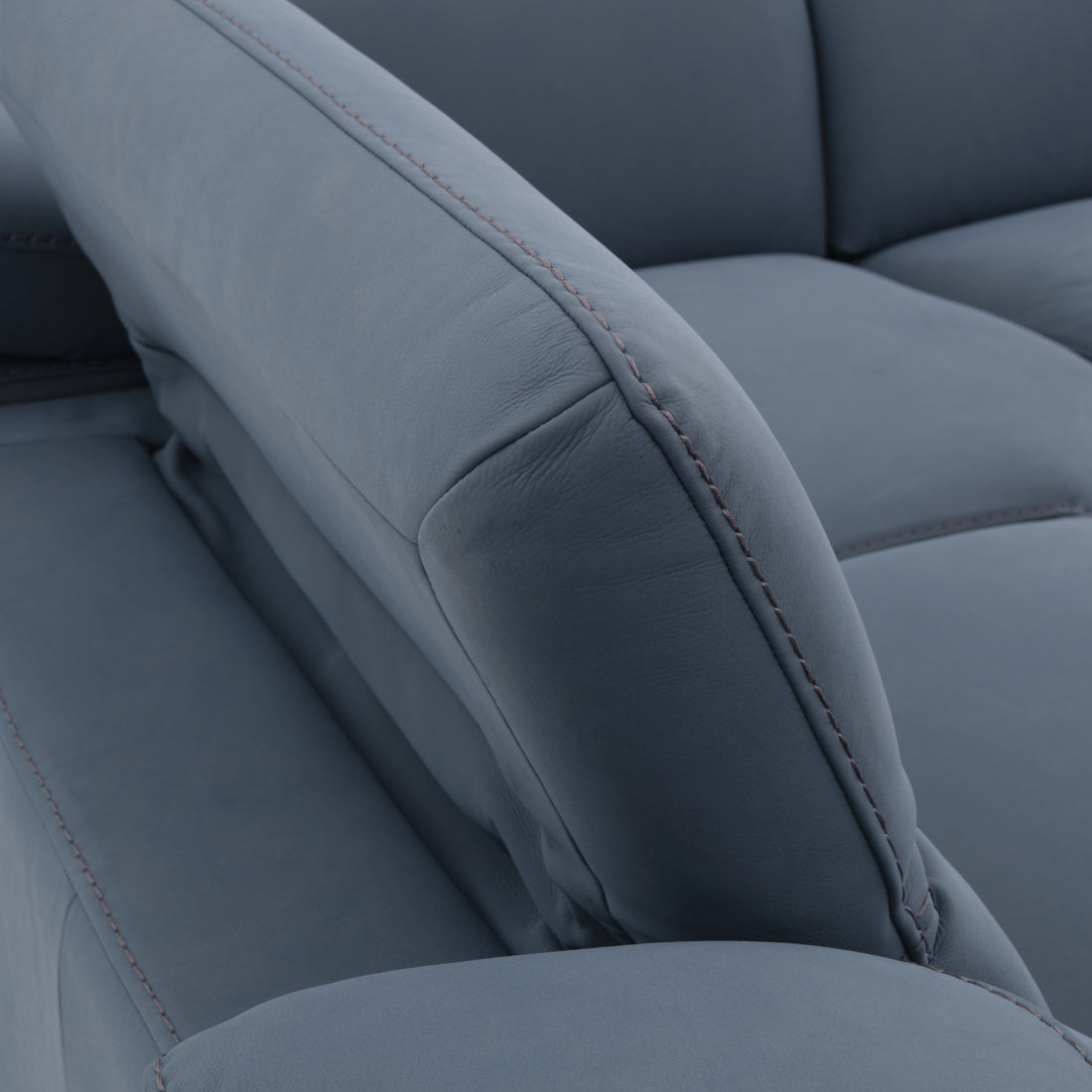 Wakely Leather Sectional Sofa Dark Blue