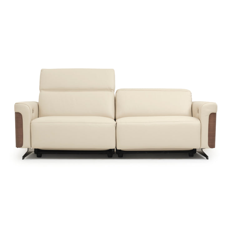 Walida Leather Reclining Sofa Beige