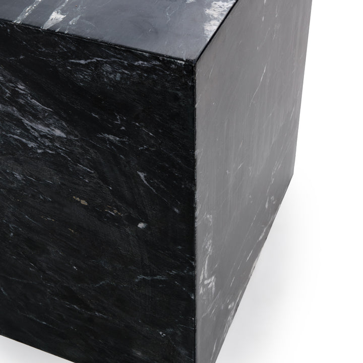 Nabby Marble End Table Black