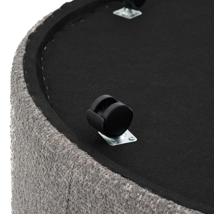 Eller Ottoman with Storage Dark Grey