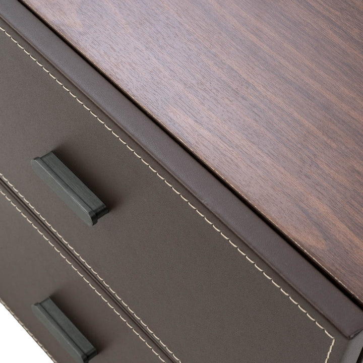 Neghan Wood Bookcase Dark Brown