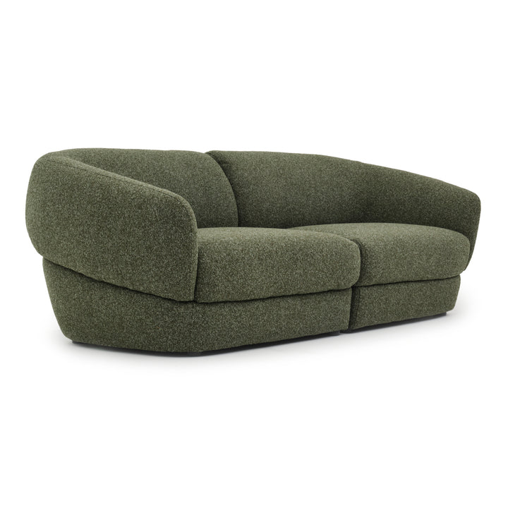 Nesla Fabric Loveseat Dark Green