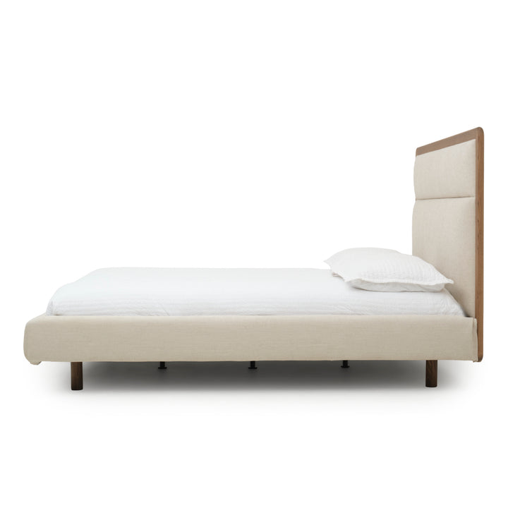 Nicolette Fabric King Bed Dark Brown