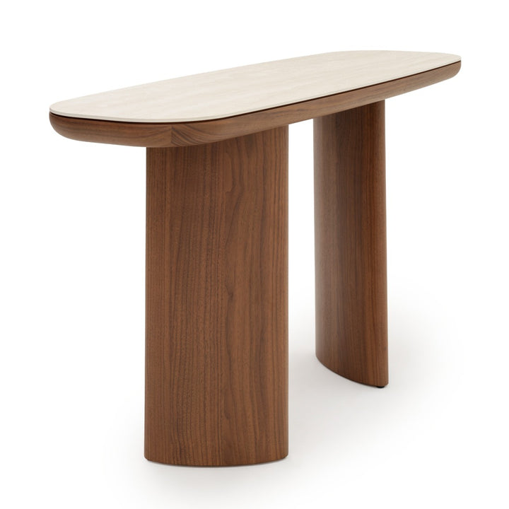 Navani Ceramic Console Table Light Brown