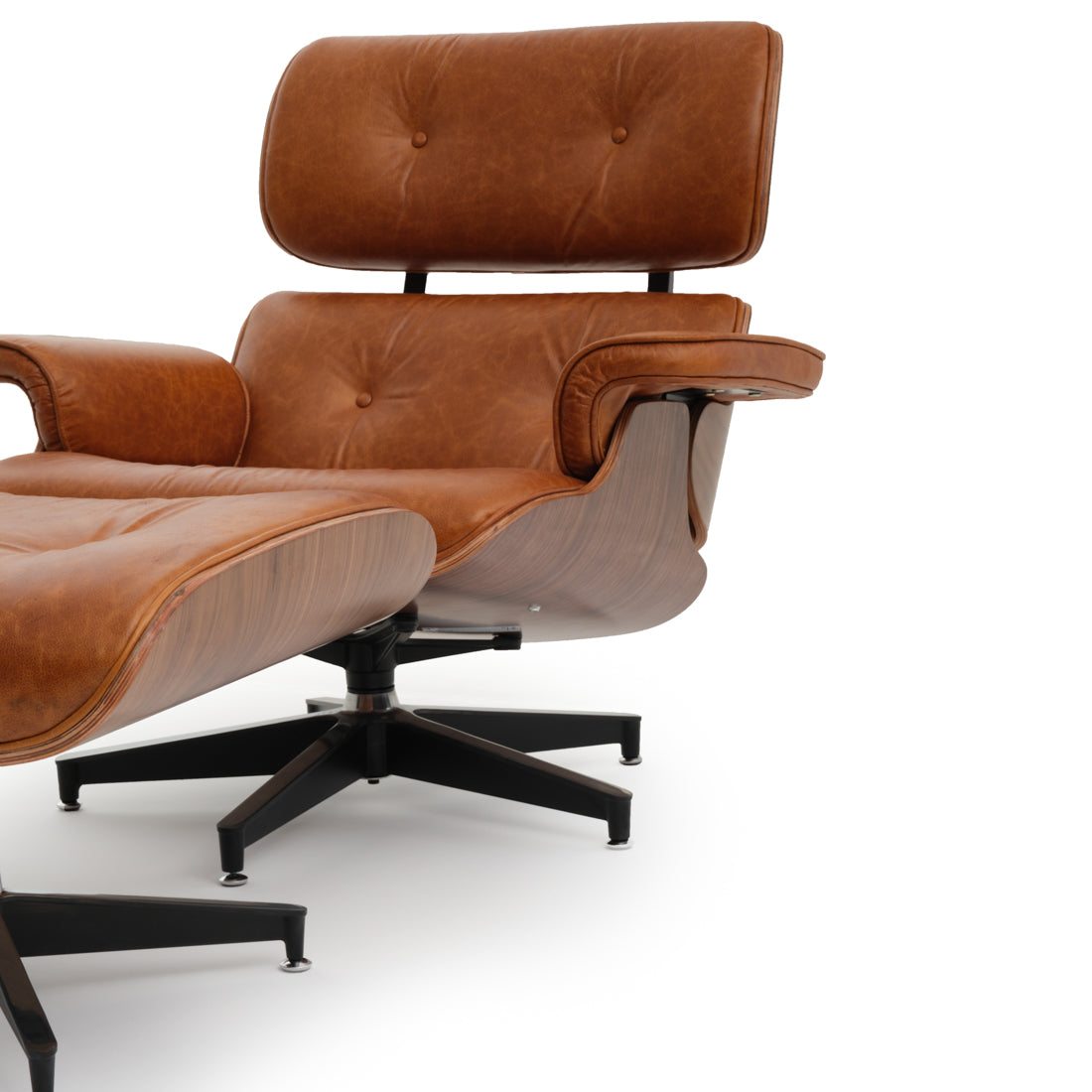 Norena Accent Chair with Ottoman Cognac