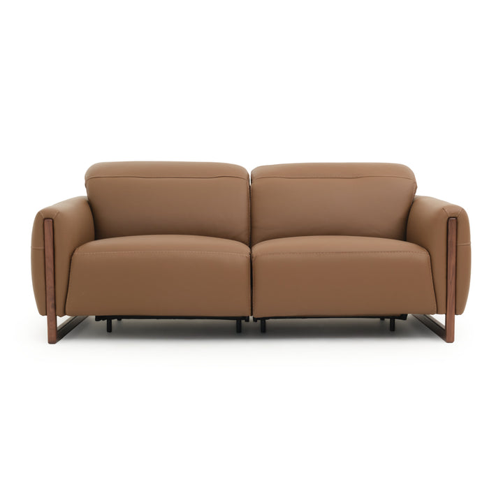 Embra Leather Reclining Sofa Dark Brown