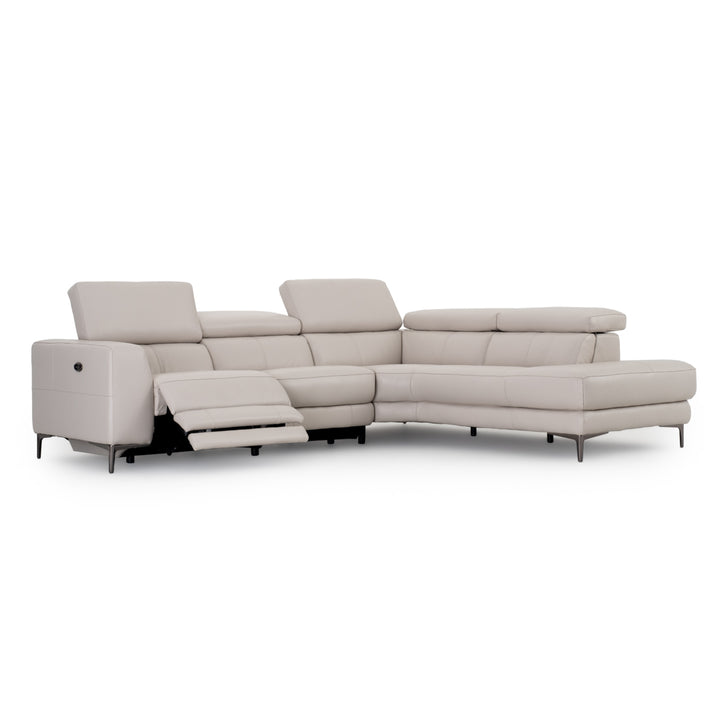 Emilia Reclining Sectional Sofa Light Grey