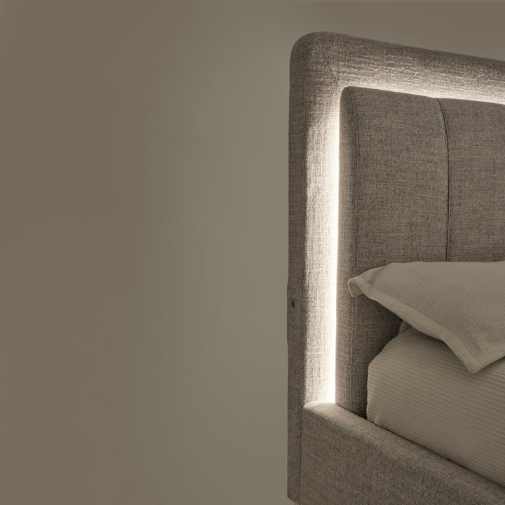 Elisha Fabric Queen Bed Light Grey