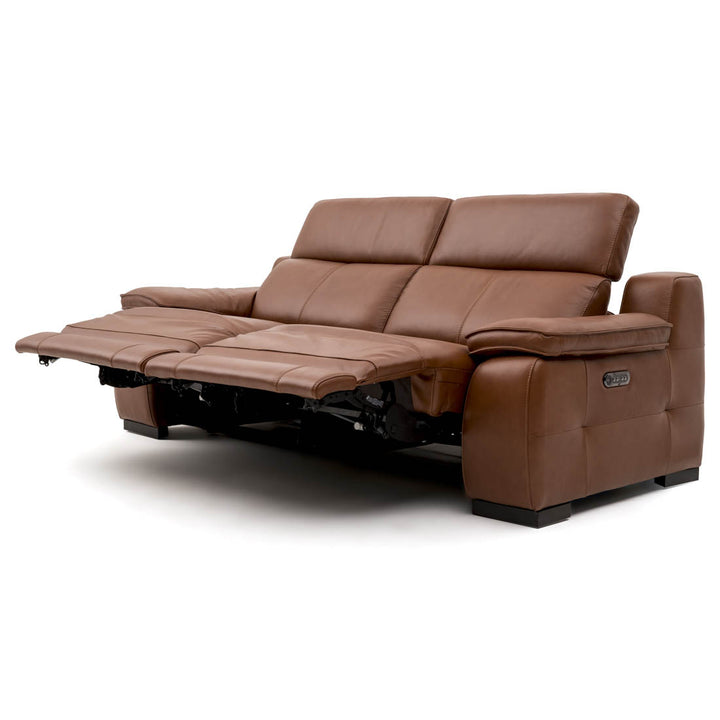 Nova Leather Reclining Sofa Cognac