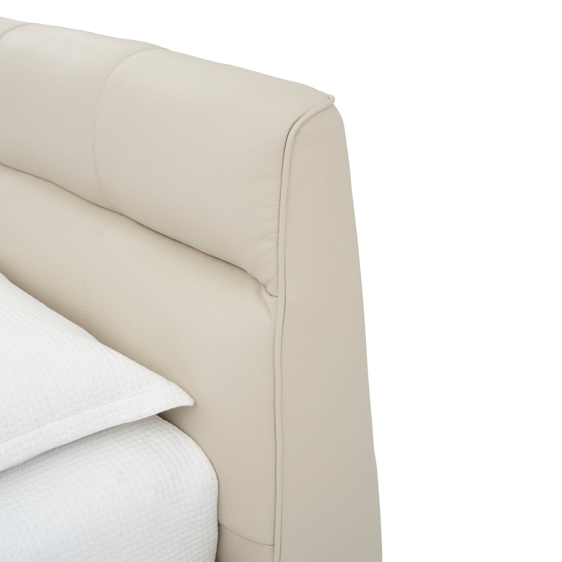 Wallace Leather King Bed Beige