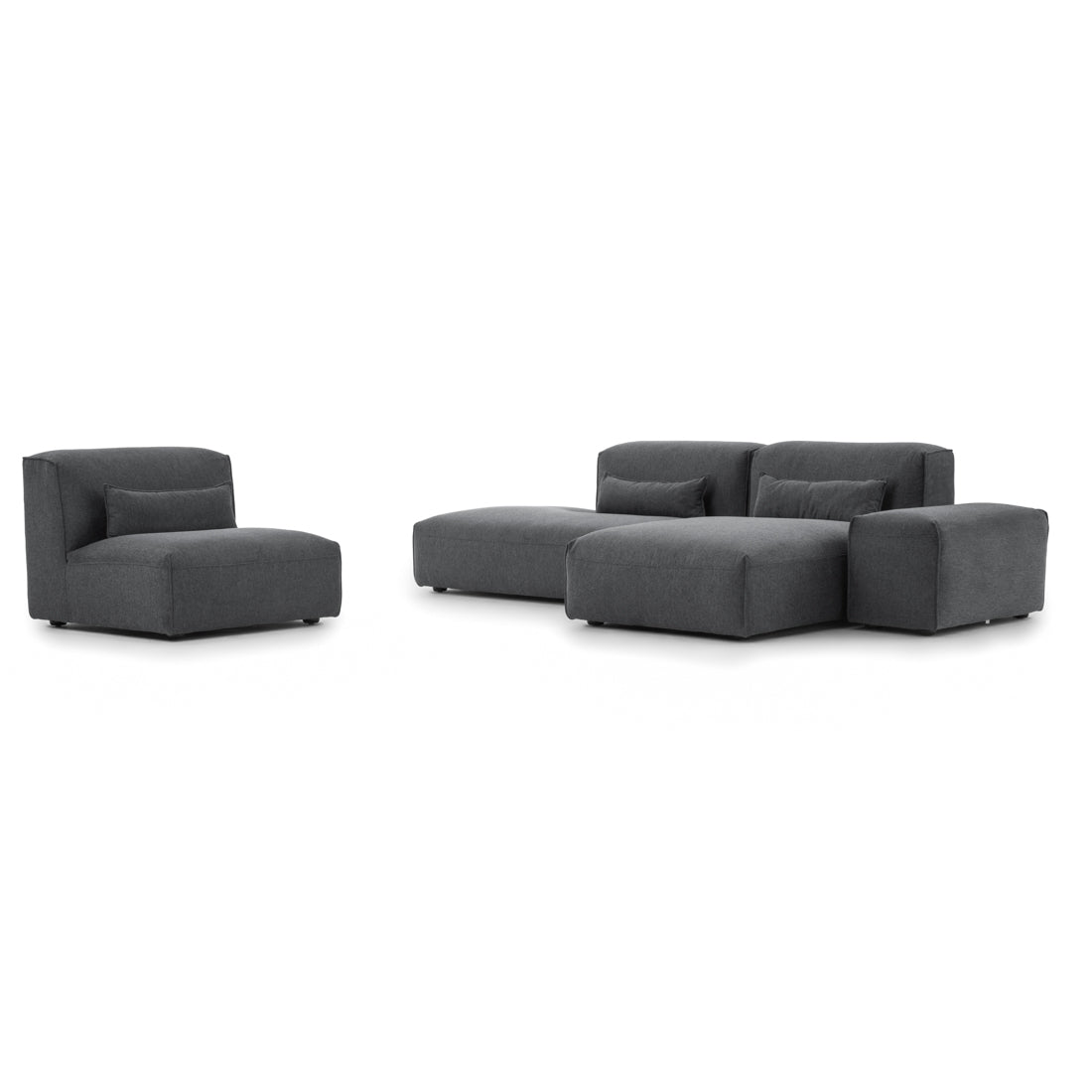 Ellemia Fabric Modular Set Dark Grey