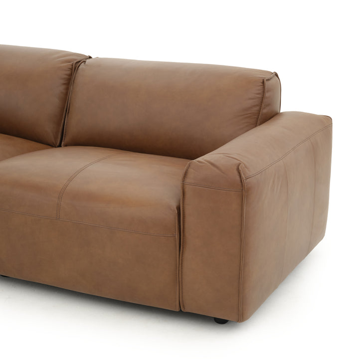 Nessa Leather Modular Set Dark Brown