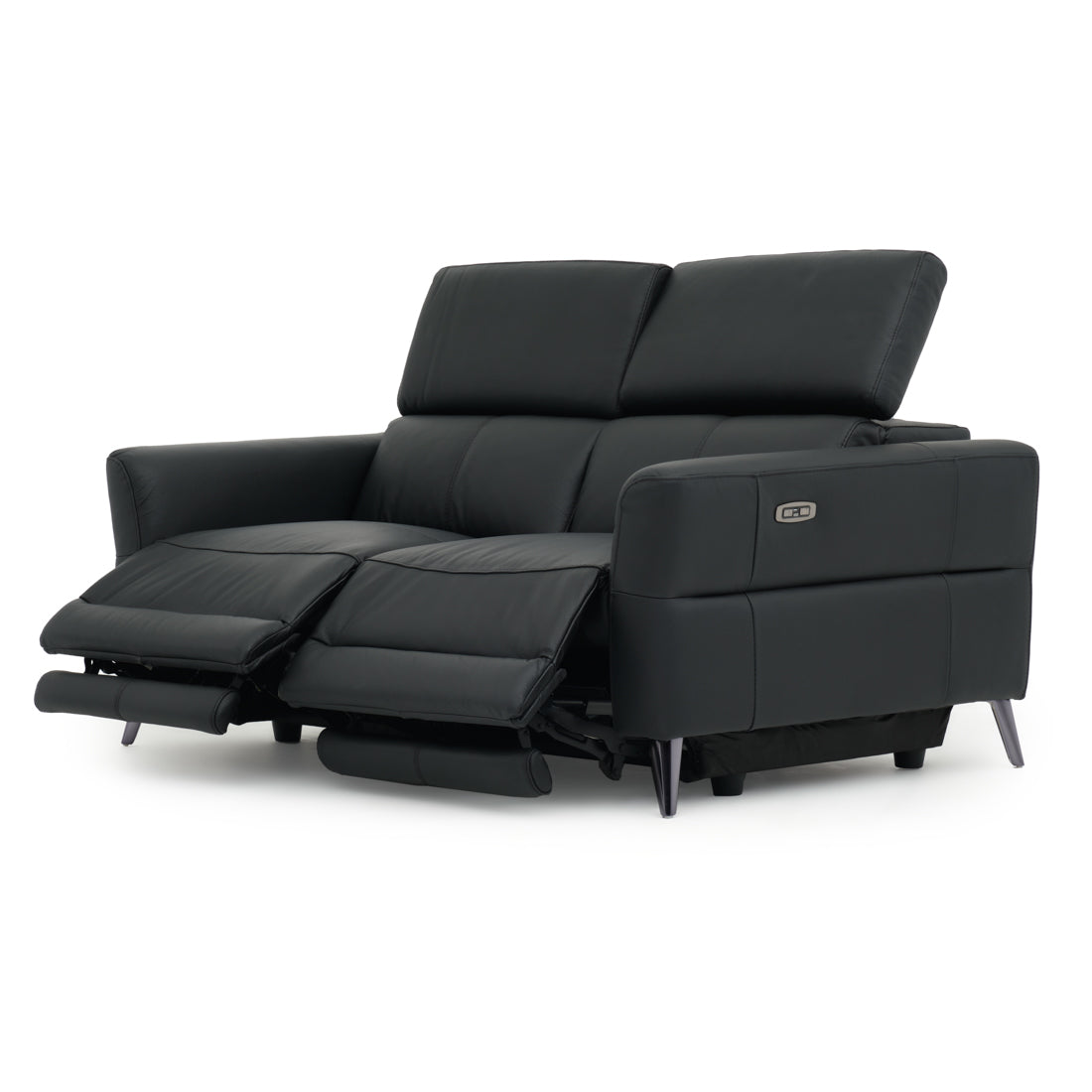 Westlyn Leather Reclining Sofa Black