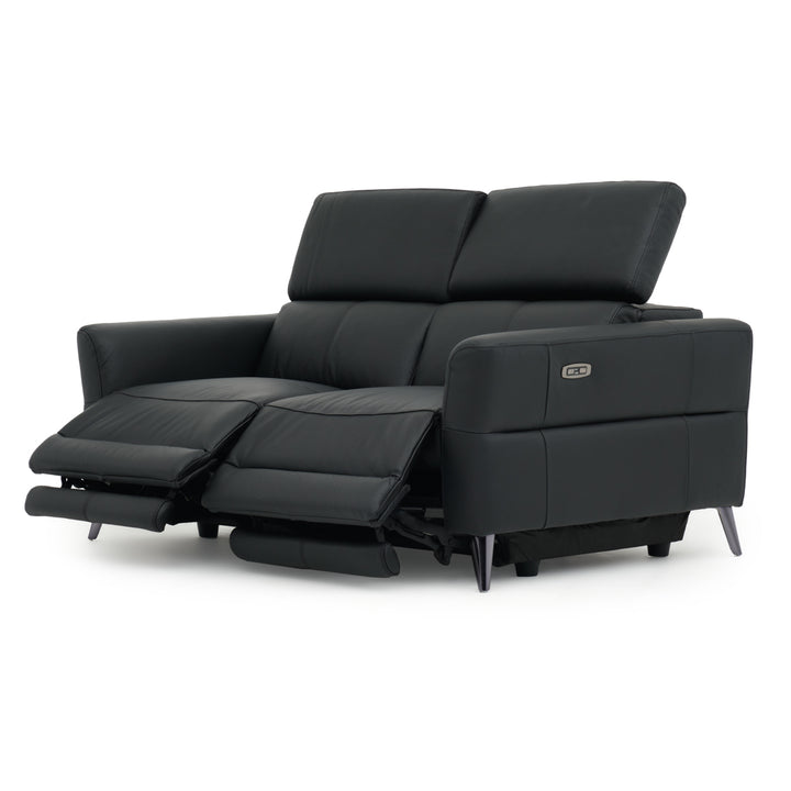 Westlyn Leather Reclining Sofa Black