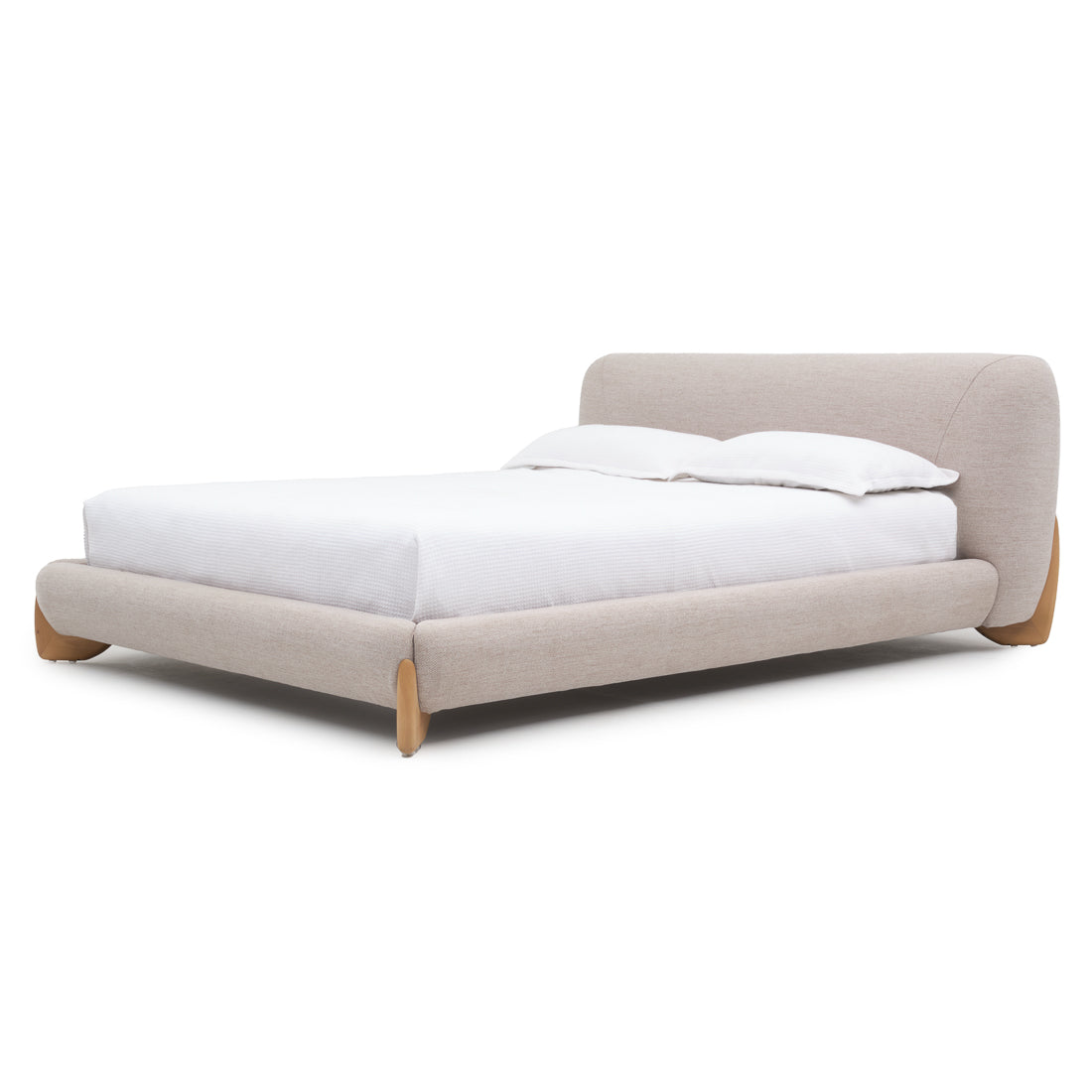 Naida Fabric King Bed Beige