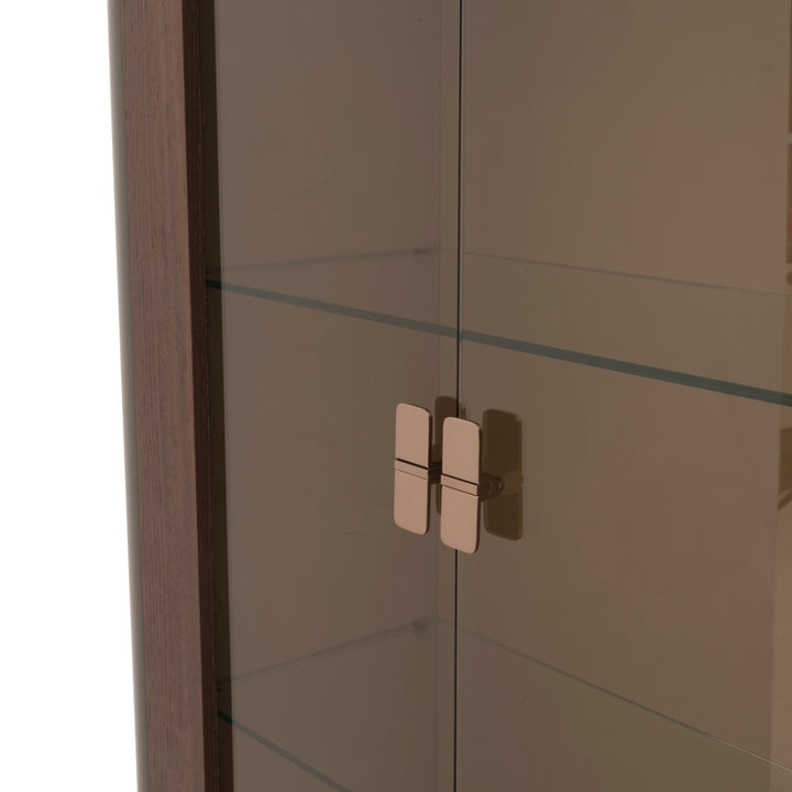 Wadena Glass Curio Dark Brown