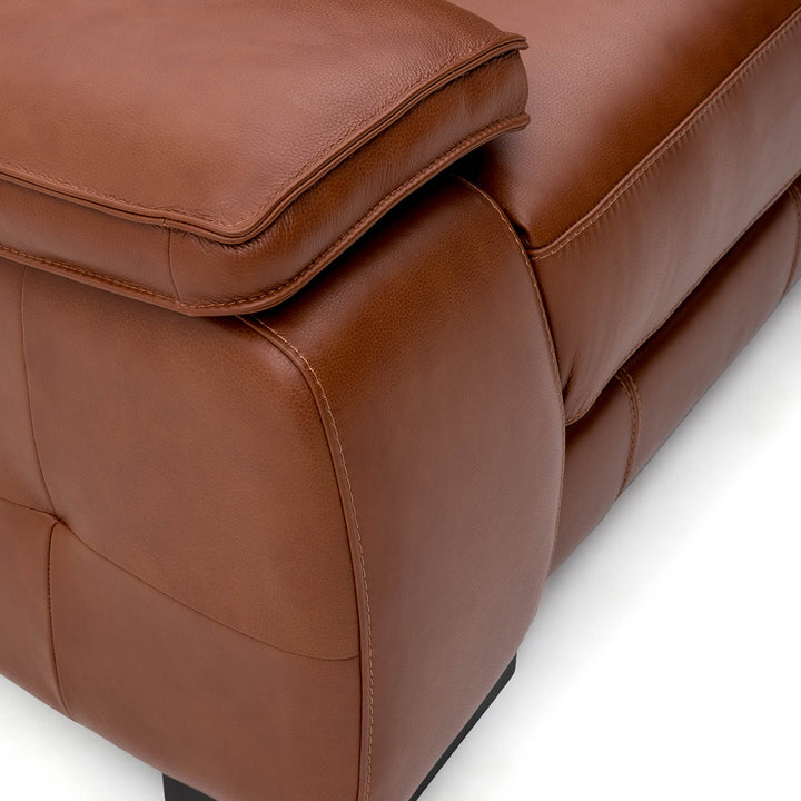 Nova Leather Reclining Loveseat Cognac