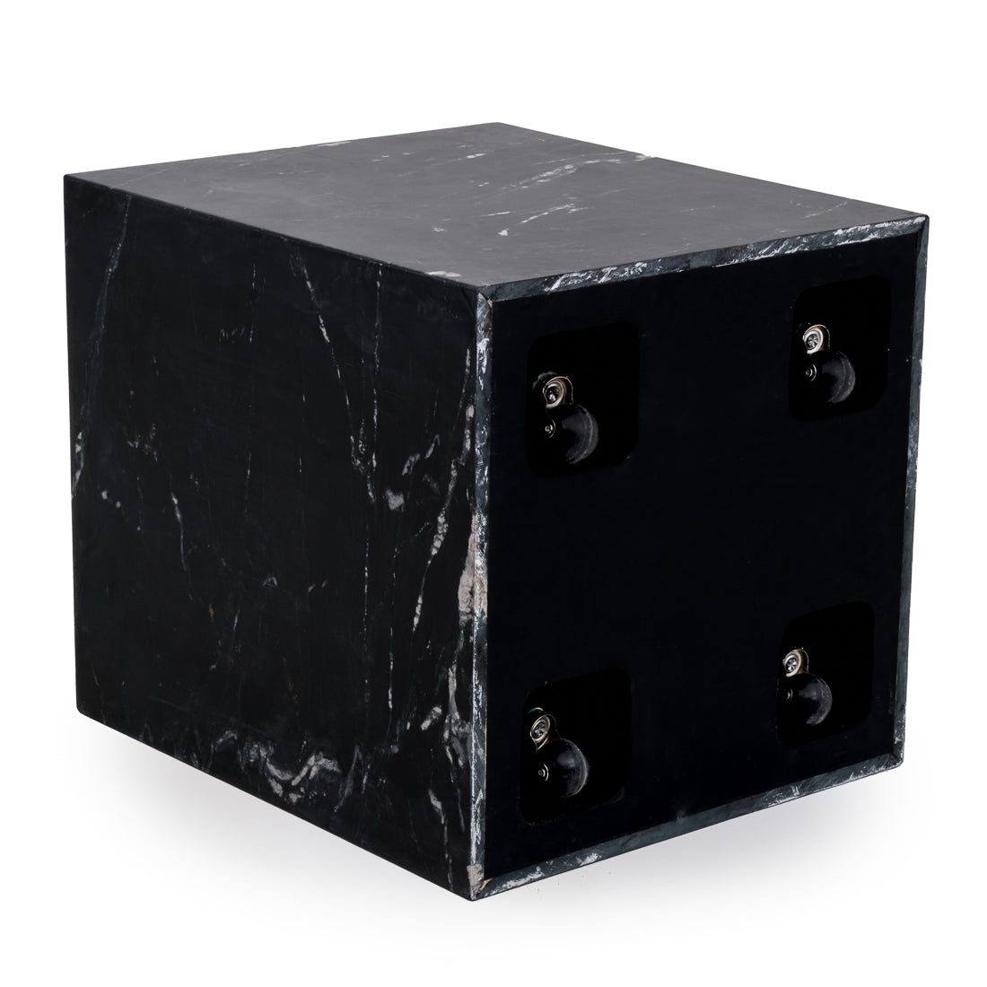 Nabby Marble End Table Black