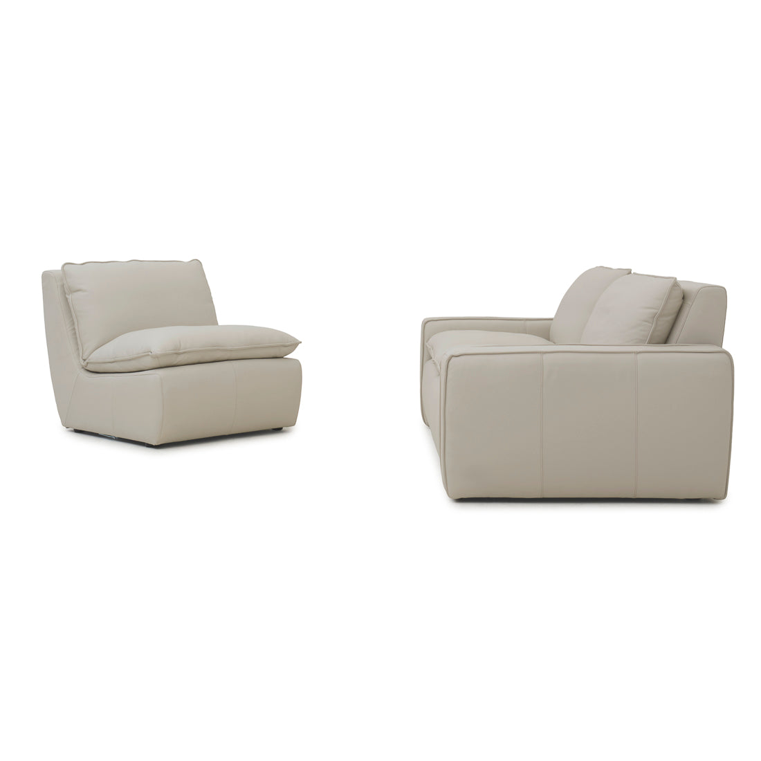 Nadyna Leather Modular Sofa Beige