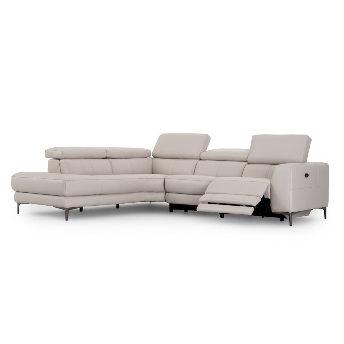Emilia Reclining Sectional Sofa Light Grey