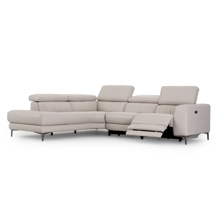 Emilia Reclining Sectional Sofa Light Grey