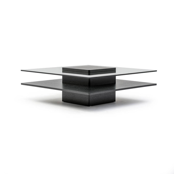 Piatto Glass Coffee Table Black