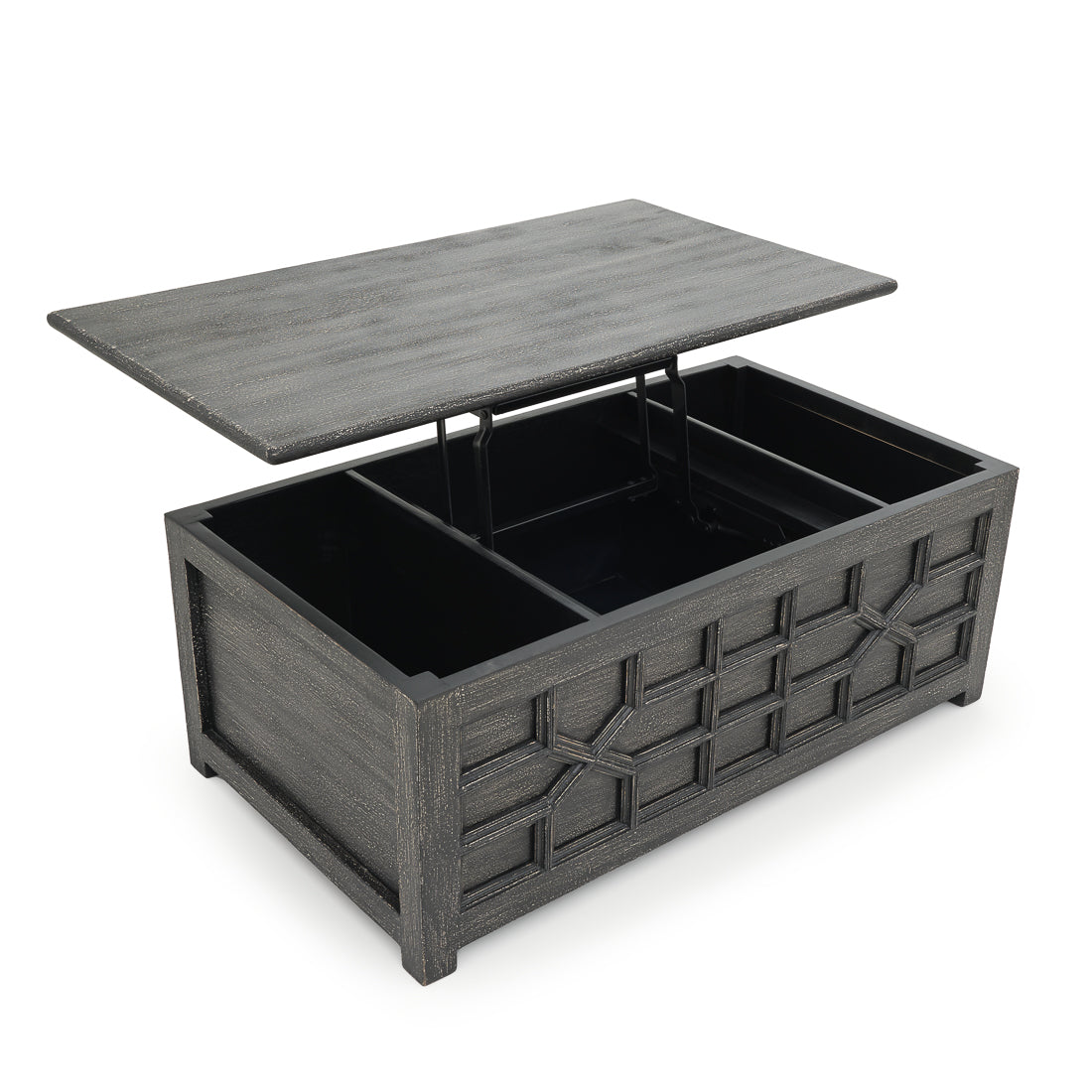 Indira Coffee Table with Storage Dark Grey